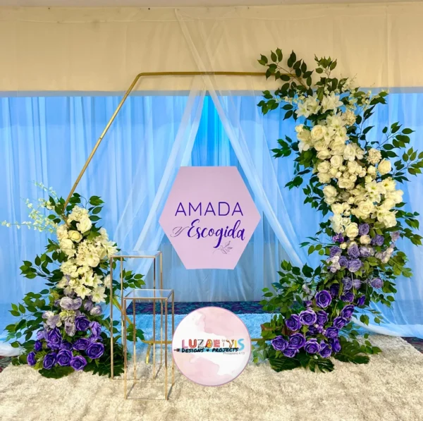 Gold Hexagon with Flower Setup