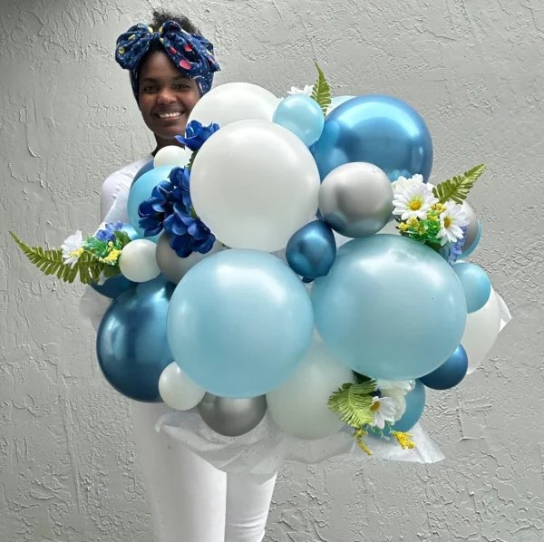 Blue Flower Balloon Bouquets